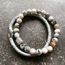 Set heren armbanden natuursteen