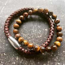 Set heren armbanden tijgeroog
