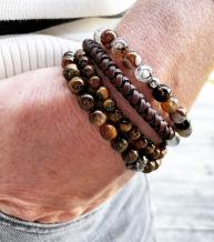 Set heren armbanden tijgeroog