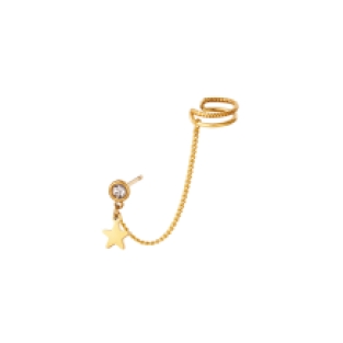 Oorring earcuff goud