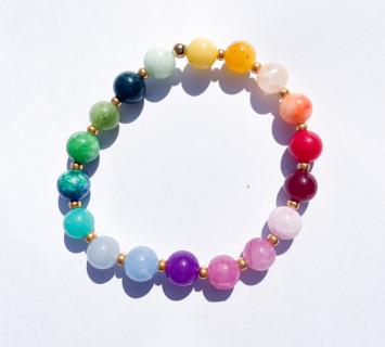 Armband jade regenboog