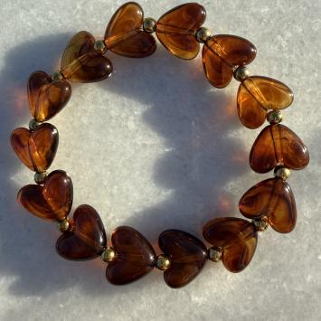 Armband hart bruin