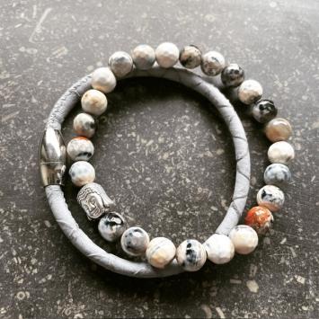 Set heren armbanden natuursteen