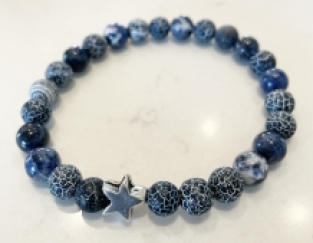 Heren armband sanstone blauw