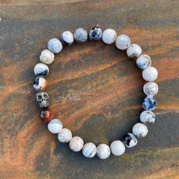 Herenarmband calciet wit