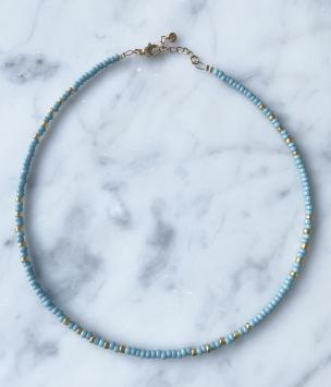 Kralen ketting blauw