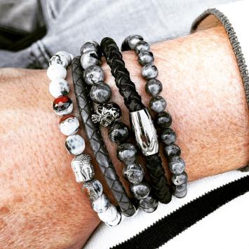 Set heren armbanden agaat