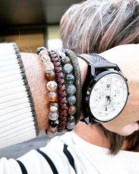 Set heren armbanden natuursteen